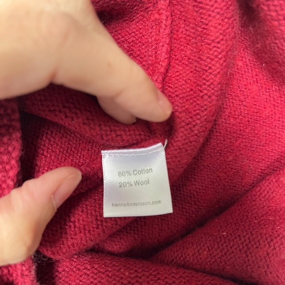 Hanna Andersson Fair Isle Knit Sweater Burgundy Cotton Wool Dress, 12-18 months - Picture 8 of 9